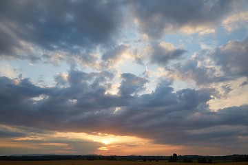 Image showing Sunset sky with clouds