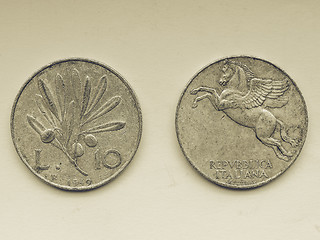 Image showing Vintage Old Italian coins