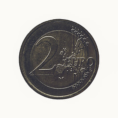 Image showing Vintage Two Euro coin