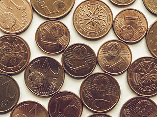 Image showing Vintage Euro coins