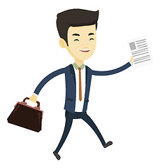 Image showing Happy business man running vector illustration.