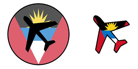 Image showing Nation flag - Airplane isolated - Antigua and Barbuda