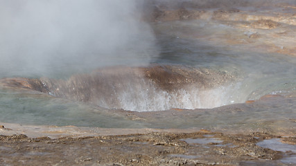 Image showing The famous Strokkur Geyser - Iceland - Close-up