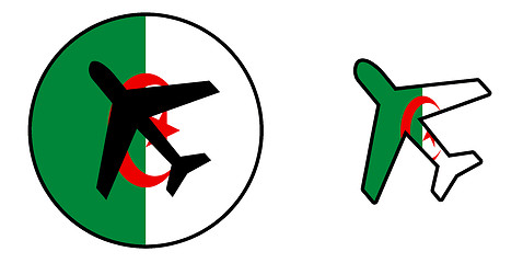 Image showing Nation flag - Airplane isolated - Algeria