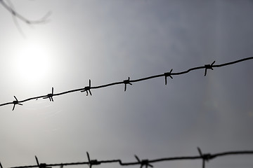 Image showing barbed wire, close-up