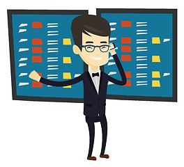 Image showing Stockbroker at stock exchange vector illustration.