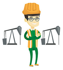 Image showing Confident oil worker vector illustration.