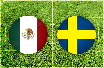 Image showing Mexico vs Sweden football match