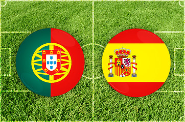 Image showing Portugal vs Spain football match
