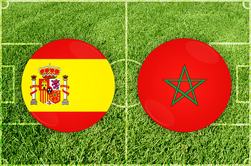 Image showing Spain vs Morocco football match