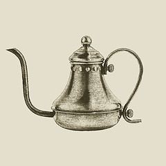 Image showing hand drawn vintage kettle