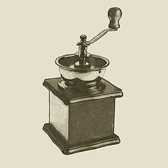 Image showing hand drawn vintage coffee grinder