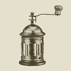 Image showing hand drawn vintage coffee grinder
