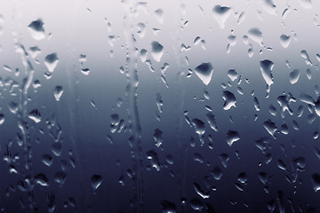 Image showing Water drops on window glass