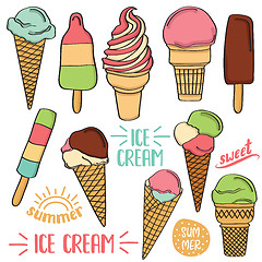 Image showing Doodle ice cream collection