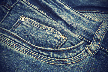 Image showing Dark blue jeans vintage texture