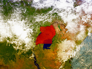 Image showing Uganda on illustrated globe