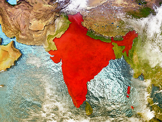 Image showing India on illustrated globe