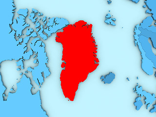 Image showing Greenland on 3D map