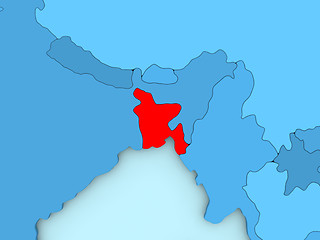 Image showing Bangladesh on 3D map