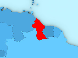 Image showing Guyana on 3D map