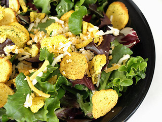 Image showing Greens Salad with Toppings