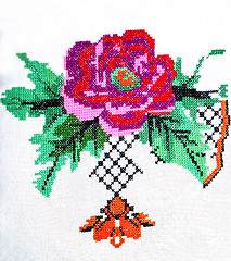 Image showing embroidered flower rose