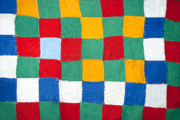 Image showing the rug sewed by different squares