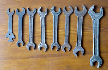 Image showing old rusty wrenches