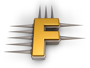 Image showing prickles letter f