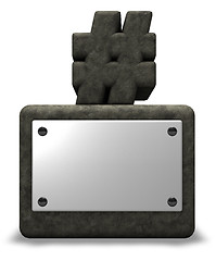 Image showing stone hashtag symbol