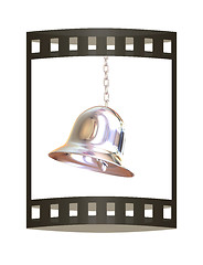 Image showing Shiny metal bell isolated on white background. 3d illustration. 