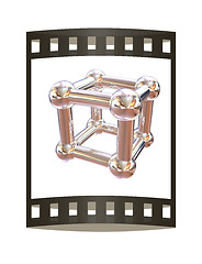 Image showing Structural chemical formula and model of molecule, 3d object ill