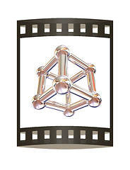 Image showing Structural chemical formula and model of molecule, 3d object ill