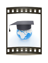 Image showing Global Education. 3d illustration. The film strip.