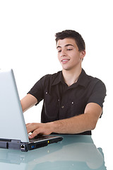 Image showing Young Man Using a Laptop