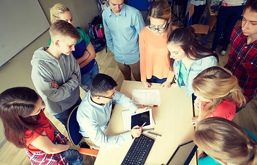 Image showing group of students and teacher at school classroom