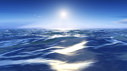Image showing sun over the wild sea
