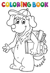 Image showing Coloring book school dog theme 1