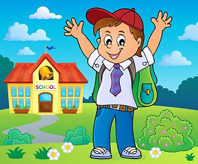 Image showing Happy pupil boy theme image 4