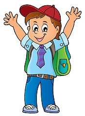 Image showing Happy pupil boy theme image 1