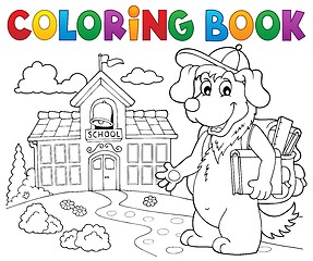 Image showing Coloring book school dog theme 2
