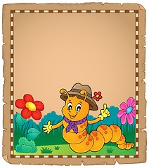 Image showing Happy caterpillar theme parchment 2