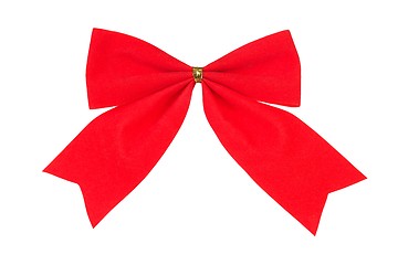 Image showing Red bow on white