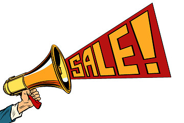 Image showing speaker megaphone sale text isolate on white background