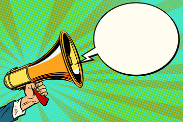 Image showing megaphone and comic bubble