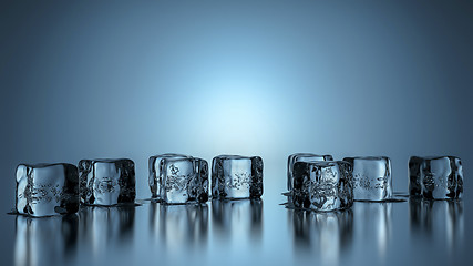 Image showing Some ice cubes with copy space for your content 