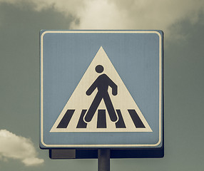 Image showing Vintage looking Zebra crossing sign