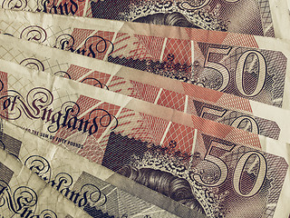 Image showing Vintage Pound notes