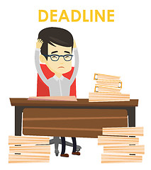 Image showing Business man having problem with deadline.